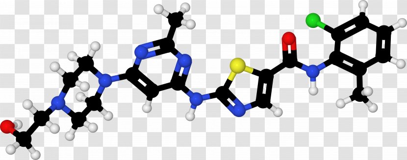 Clip Art Dasatinib Ball-and-stick Model Molecule - Threedimensional Space - Recreation Transparent PNG