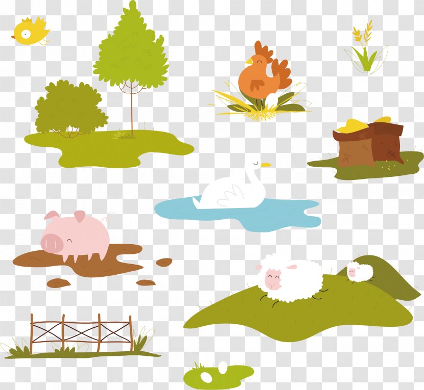 Cattle Sheep Farm Livestock - Yellow - Forest Ranch Vector Transparent PNG