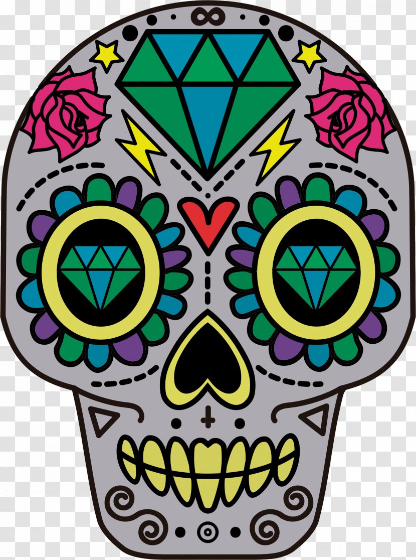 La Calavera Catrina Skull Day Of The Dead Paper - Flower - Skulls Transparent PNG