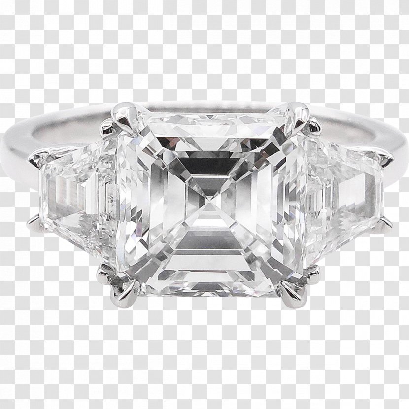 Ring Asscher Connecticut Diamond Silver Transparent PNG