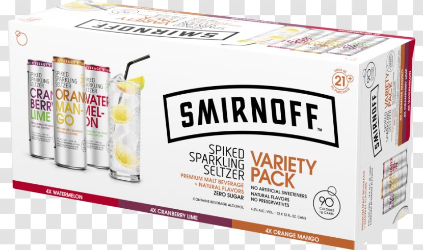 Carbonated Water Beer Smirnoff Coors Brewing Company Drink - Brand - A Variety Of Flavors Transparent PNG