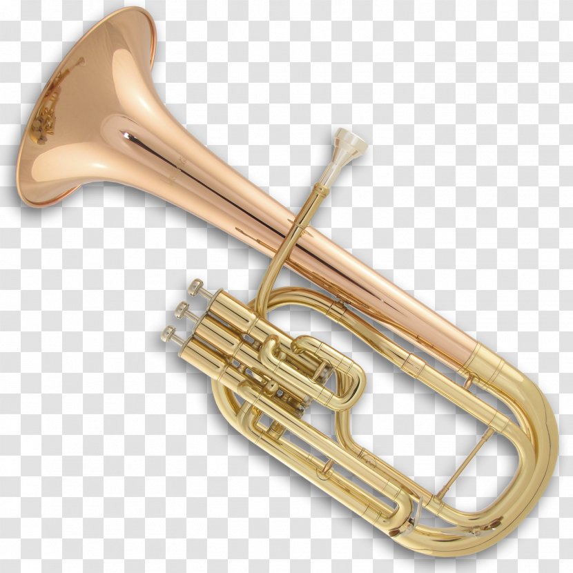 Brass Instruments Tenor Horn Musical Trumpet Euphonium - Heart - Tuba Transparent PNG