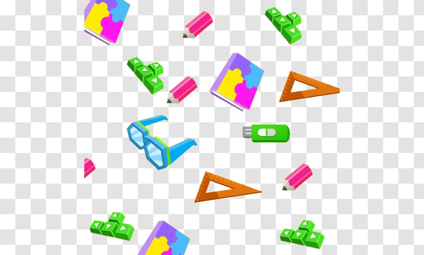 Ruler Icon - Computer - Colorful Floating Books And Pens Pencil Transparent PNG