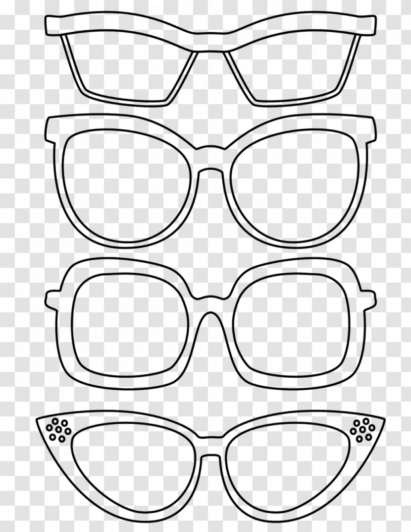 Coloring Book Sunglasses Drawing Child - Area - Eyeglasses Transparent PNG