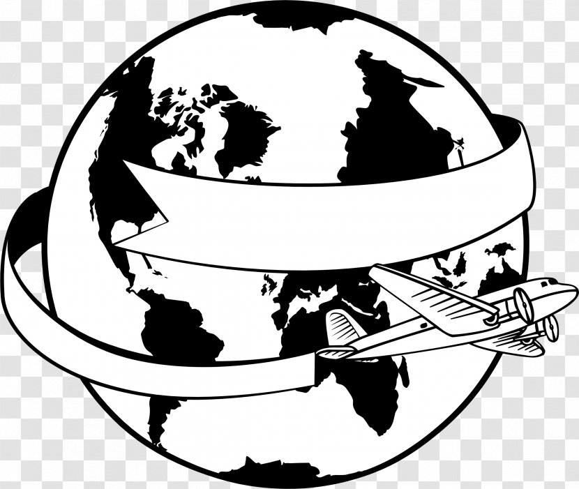 Earth Airplane Globe Clip Art - Headgear - AIRPLANE Transparent PNG
