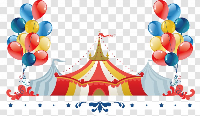 Performance Circus Cartoon - Party Hat - Tents Balloon Posters Promotional Material Transparent PNG