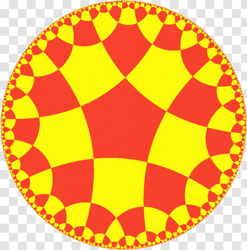 Uniform Tilings In Hyperbolic Plane Tessellation Order-4 Pentagonal Tiling Geometry - Order5 Transparent PNG