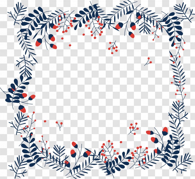 Christmas Holiday Dark Blue Tree Border Transparent Png