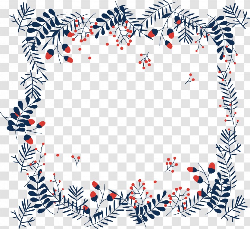 Christmas Holiday - Dark Blue Tree Border Transparent PNG