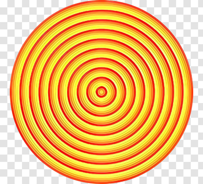 Yellow Circle Line Spiral Target Archery Transparent PNG