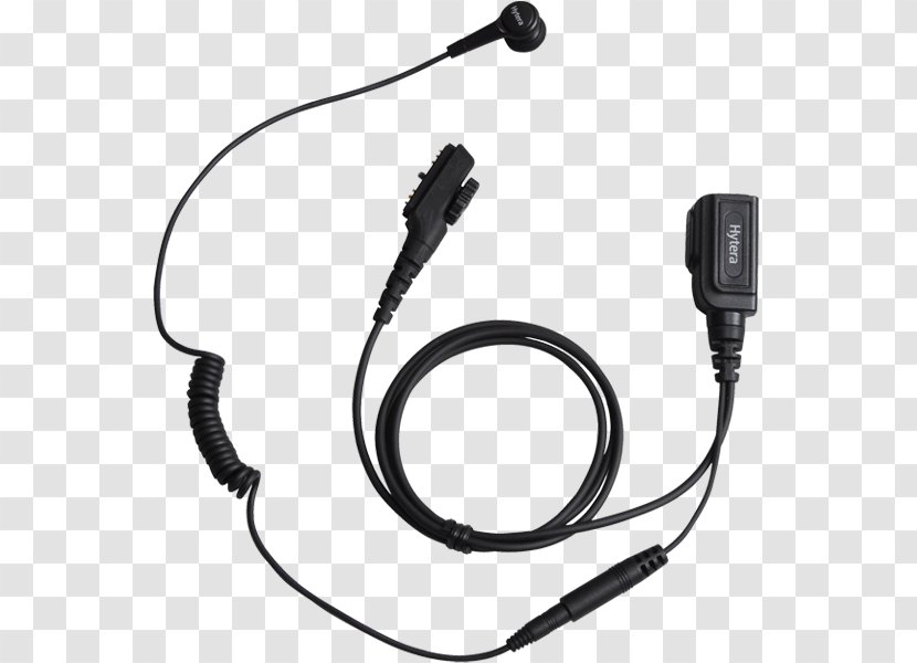 Two-way Radio Microphone Digital Mobile Hytera Headset - Usb Cable - Wearing A Transparent PNG