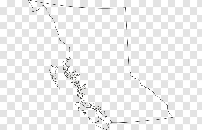 Community Futures Fraser Fort George Blank Map Flag Of British Columbia Outline - Line Art Transparent PNG
