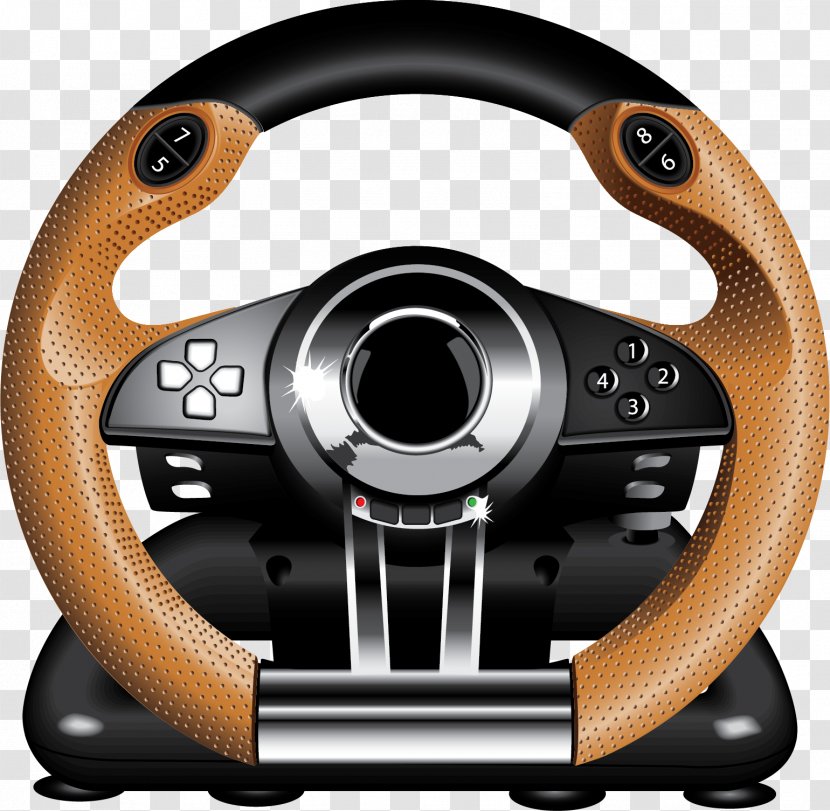 Black PlayStation 3 Racing Wheel Steering - Personal Computer - Vector Transparent PNG