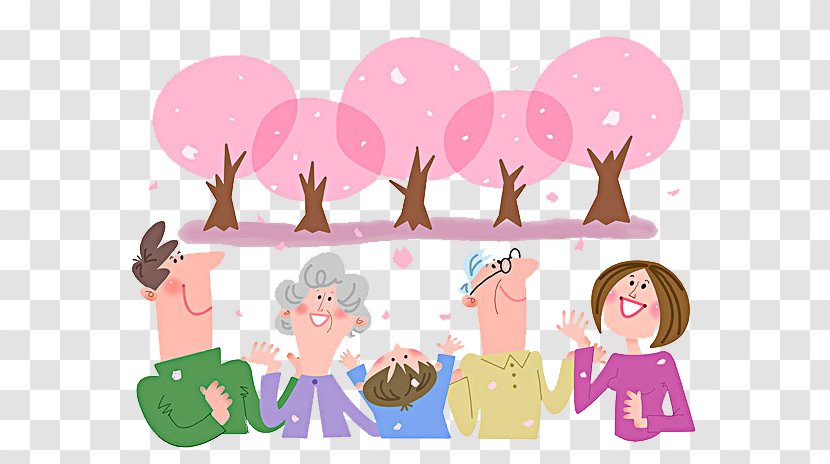 Photography Illustration - Cartoon - One Family To See The Leaves Fall Transparent PNG