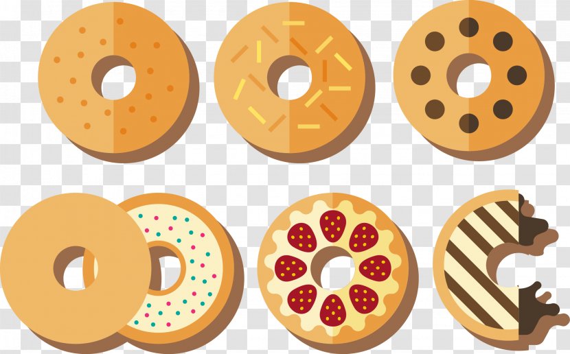 Doughnut Bagel Euclidean Vector - Cookie - Illustration Bagels Transparent PNG