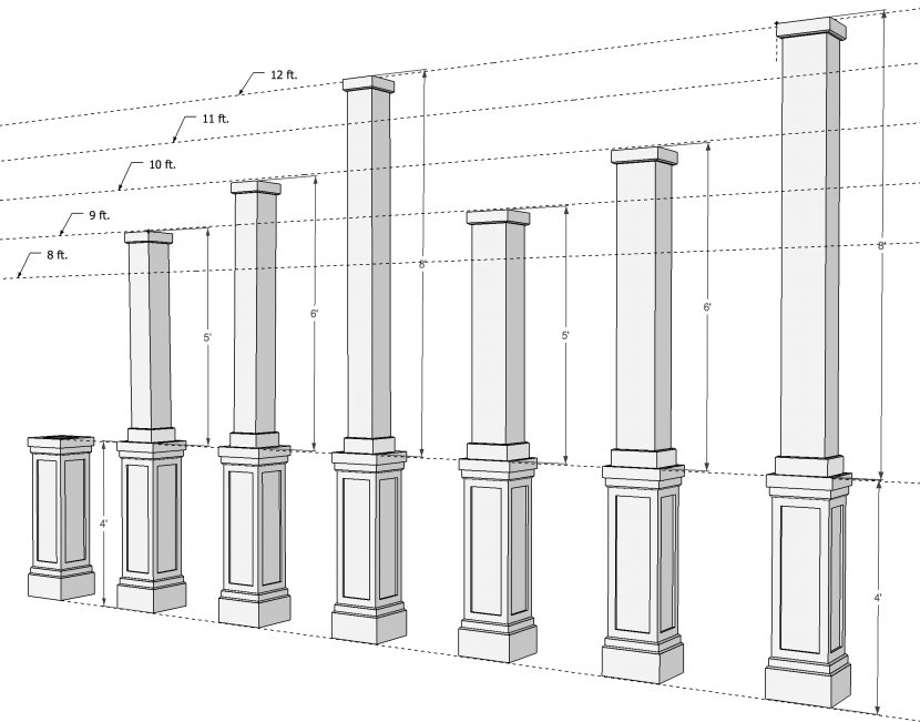Column Pedestal Porch Structure Wrap - Architecture Transparent PNG
