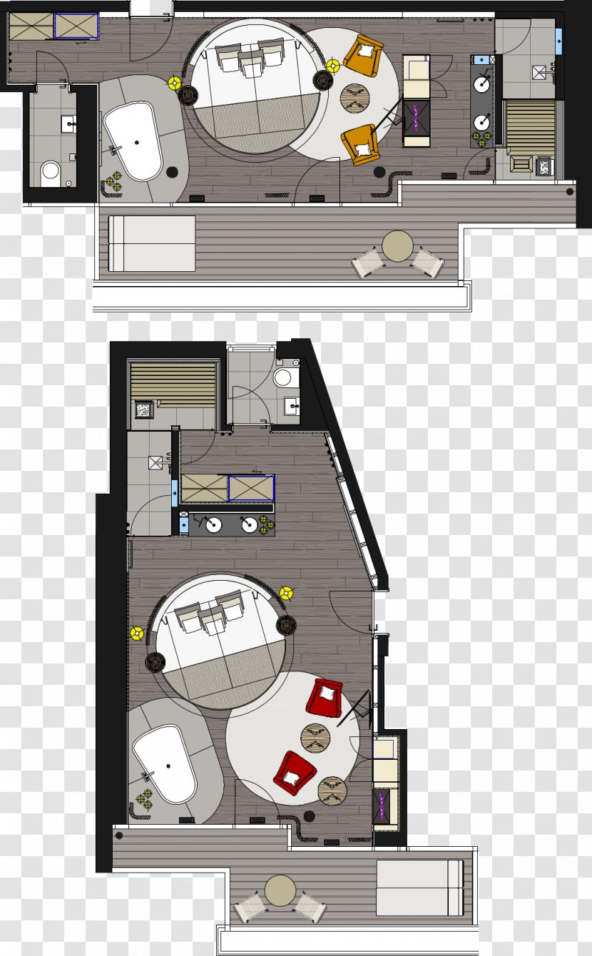 Suite Hotel Room Hot Tub Health, Fitness And Wellness - Floor Plan Transparent PNG