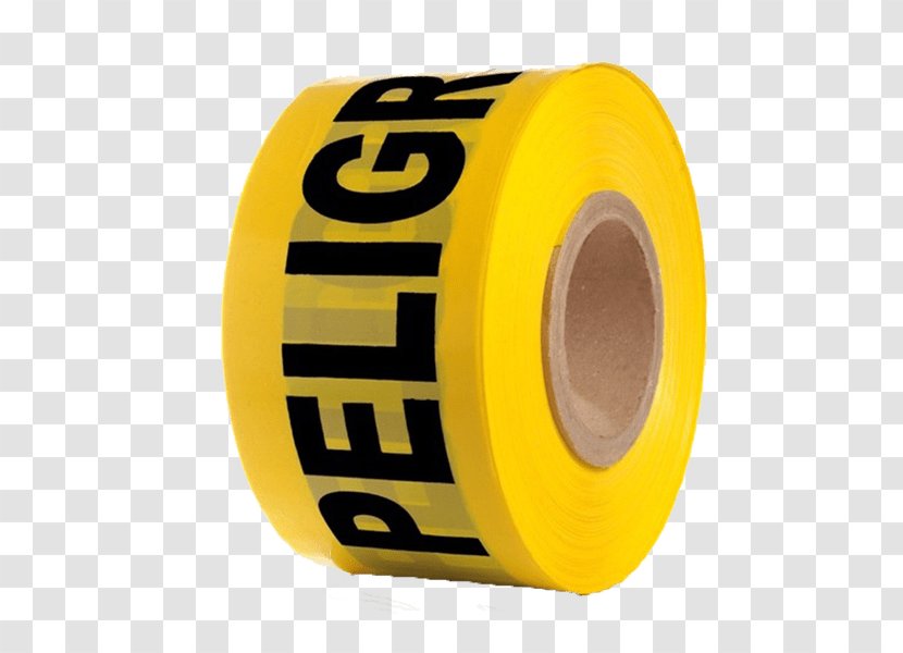 Adhesive Tape Ribbon Hazard Industry Yellow Transparent PNG