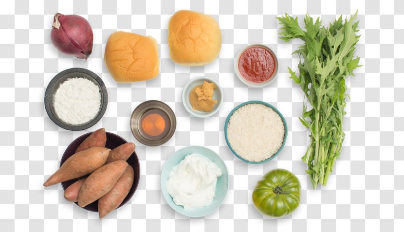 Vegetarian Cuisine Natural Foods Ingredient Recipe - Diet - Hamburger Meal Set Transparent PNG