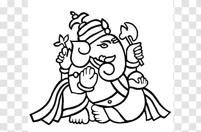 Ganesha Drawing Hinduism Clip Art - Heart - Ganesh Outline Transparent PNG