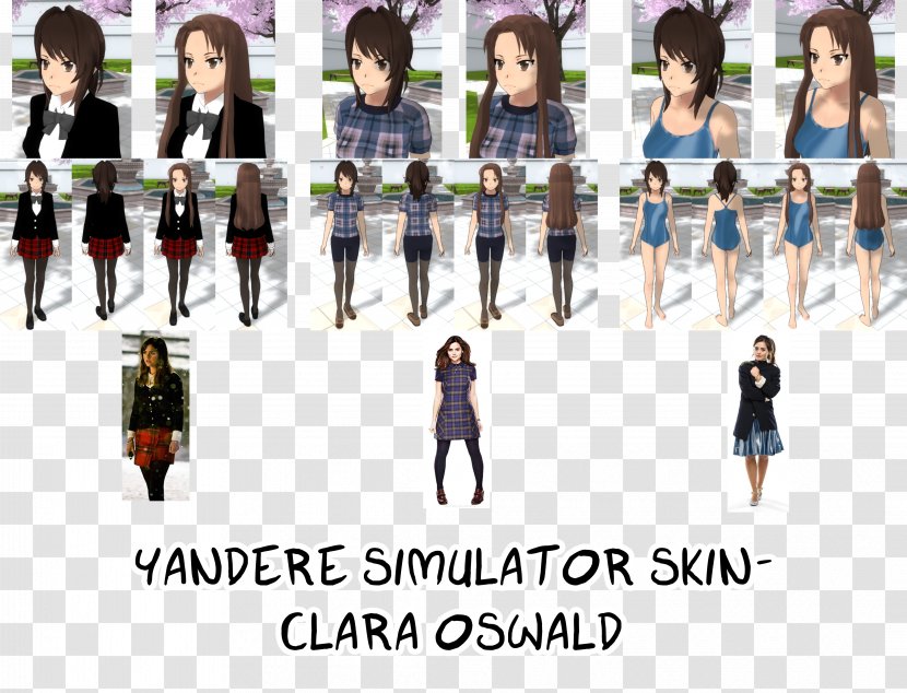 Yandere Simulator Skin Clara Oswald Harley Quinn - Watercolor Transparent PNG