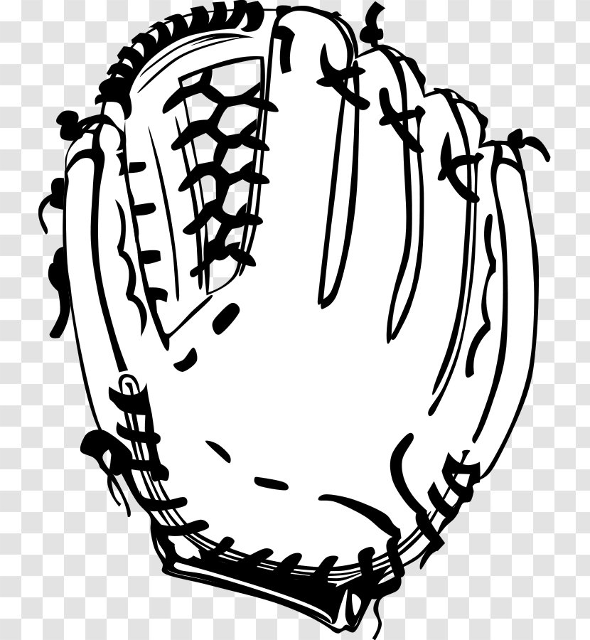 Baseball Glove Clip Art - Black And White - Billboard Cliparts Transparent PNG