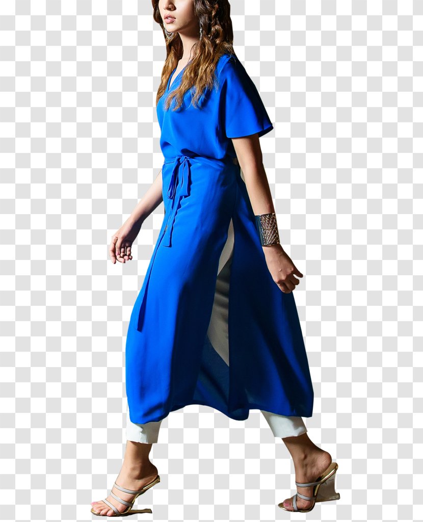 Cobalt Blue Shoulder Costume Dress - Neck Transparent PNG