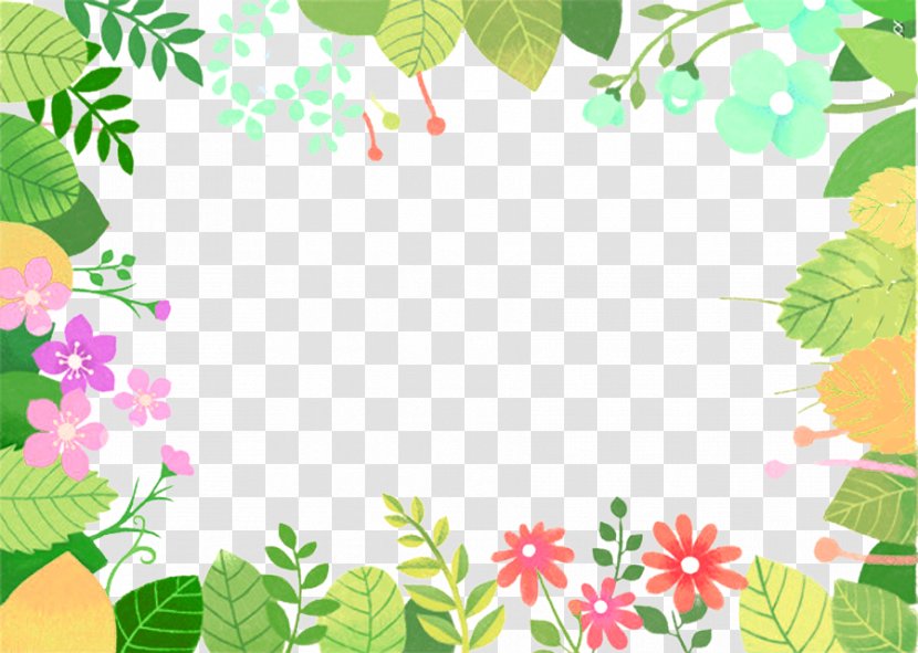 Floral Design Green Leaf Cartoon Animation - Flora - Leaves Bouquet Border Texture Transparent PNG