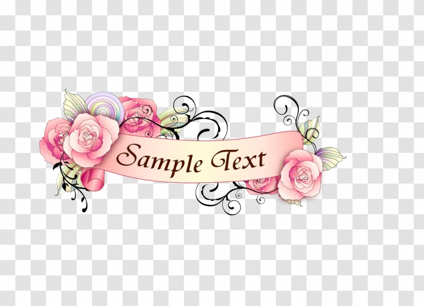 Floral Ribbon - Typography - Rose Family Transparent PNG