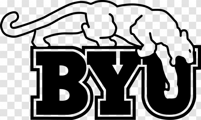 Brigham Young University BYU Cougars Football Clip Art Black And White Logo - Heart - Design Transparent PNG