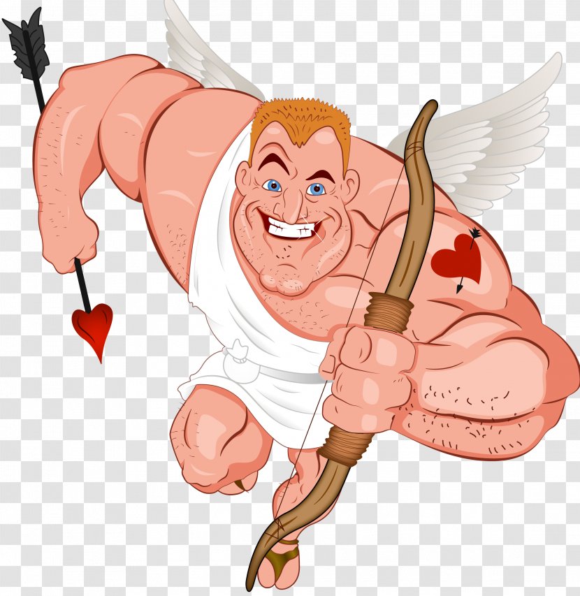 Cupid - Watercolor - Holding A Bow And Arrow Transparent PNG