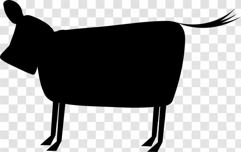 Cattle Clip Art Silhouette Neck Line - Blackandwhite Transparent PNG