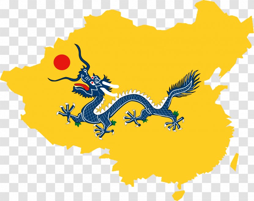 China Flag Of The Qing Dynasty First Sino-Japanese War - Mythical Creature - Chinese Painting Transparent PNG