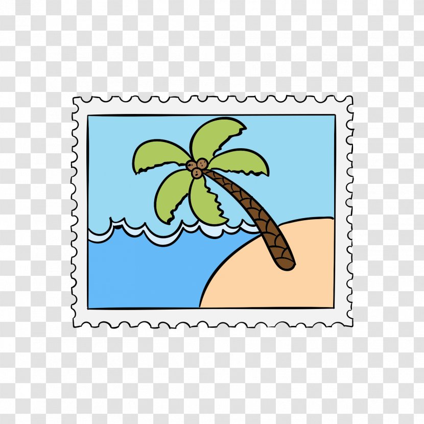 Beach Euclidean Vector Coconut - Organism - Tree Stamps Transparent PNG