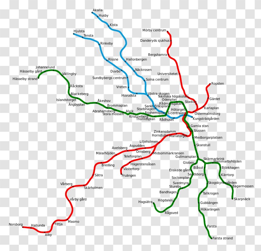 Blue Line Hjulsta Metro Station Stockholm Rapid Transit Solna Strand - Map Transparent PNG