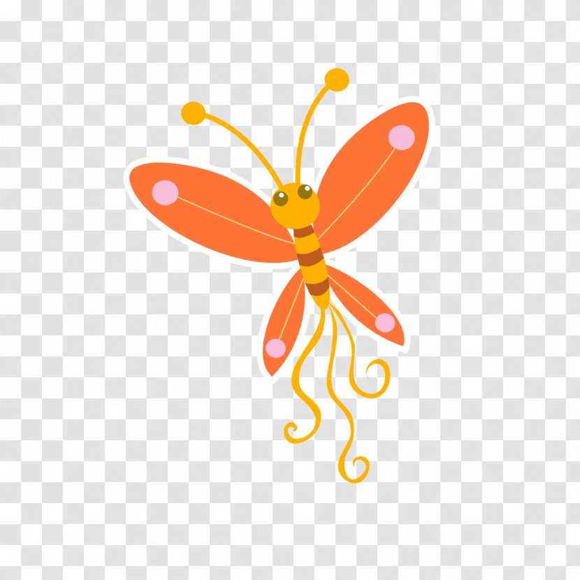 Butterfly Insect Clip Art - Yellow - Red Dragonfly Transparent PNG