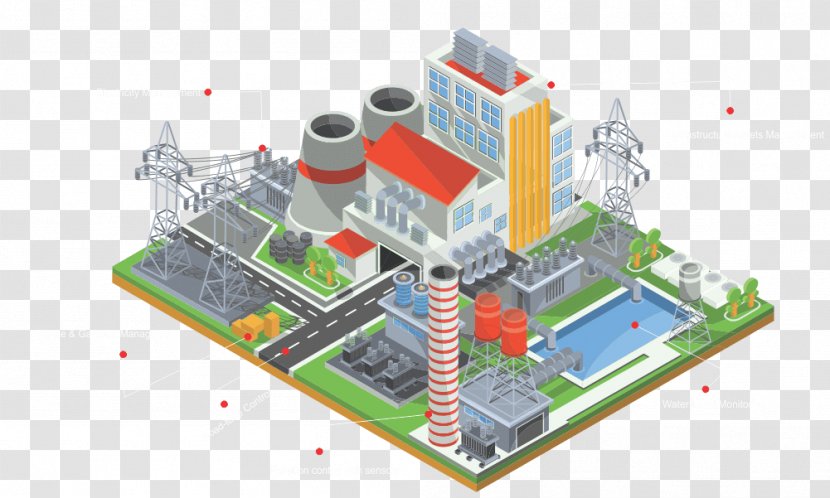 Nuclear Power Plant Isometric Projection Station - Smart City Transparent PNG