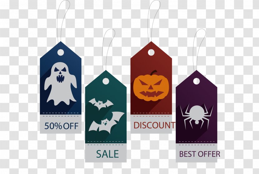 Spider Halloween - Ghost - Tag Vector Transparent PNG