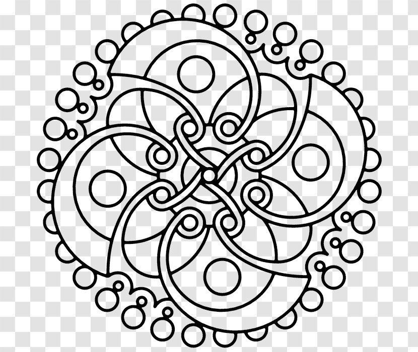 Mandala Line Art Coloring Book Black And White - Work Of - Cosmic Transparent PNG