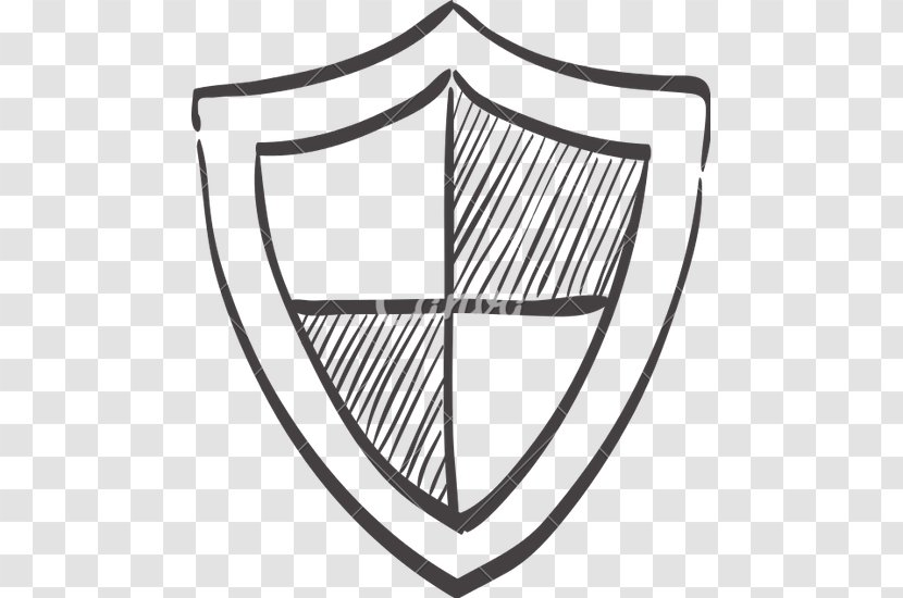 Shield Drawing Clip Art - Black And White - Draw Transparent PNG