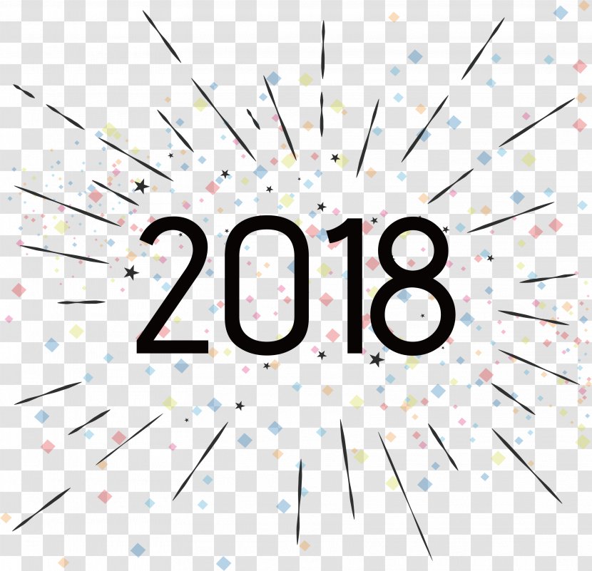 New Year's Day Wish Happiness - Product - Ray Pattern 2018 Transparent PNG