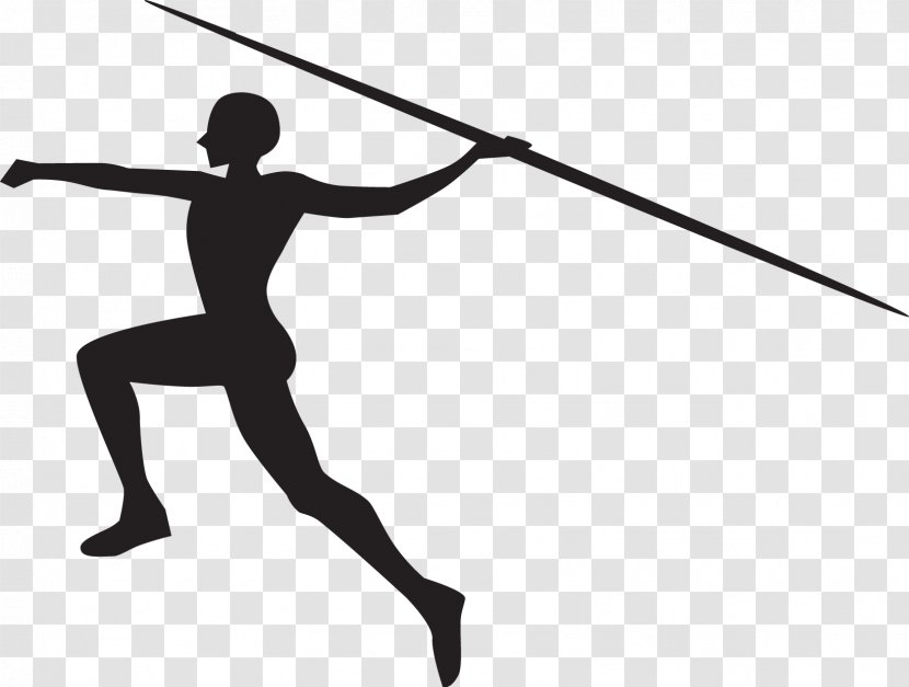 Javelin Throw Silhouette Sports Track & Field - Black And White Transparent PNG