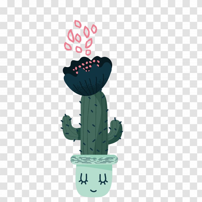 Cactaceae Flowerpot - Smile - Living Room Potted Cactus Transparent PNG