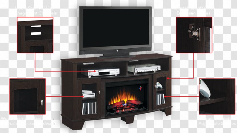 Electric Fireplace Television Room Shelf - Furniture - Astoria Coffee Transparent PNG