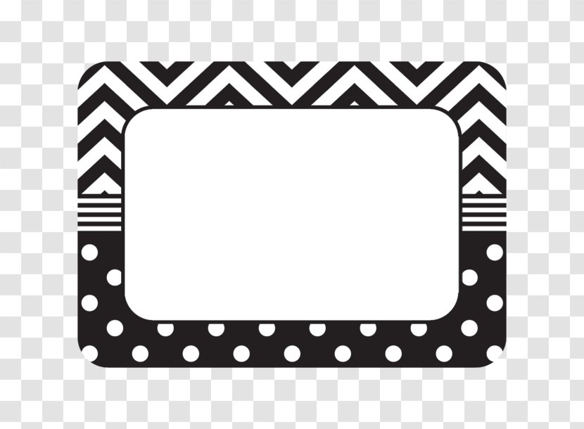 Name Tag Chevron Corporation Bulletin Board Sticker Label - Polka Dot - Black Transparent PNG
