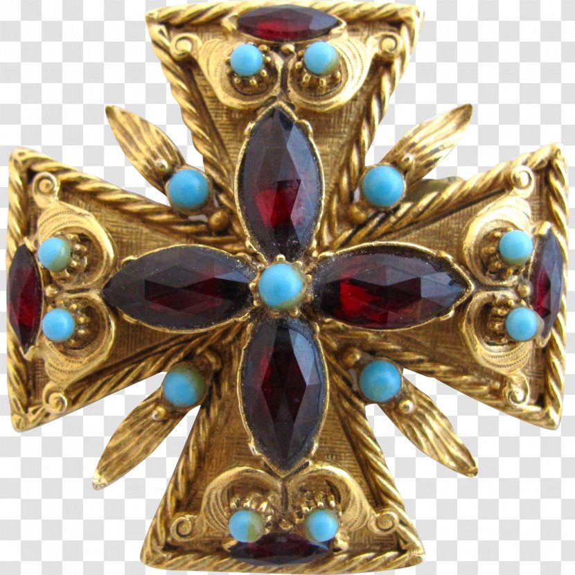 Jewellery Brooch Maltese Cross Gemstone - Charms Pendants Transparent PNG