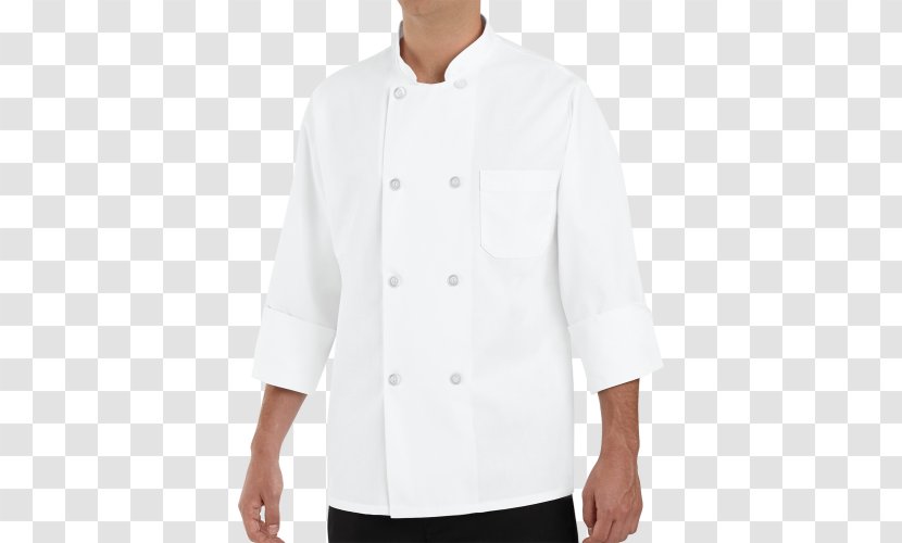 Chef's Uniform Clothing Coat Button - Neck Transparent PNG