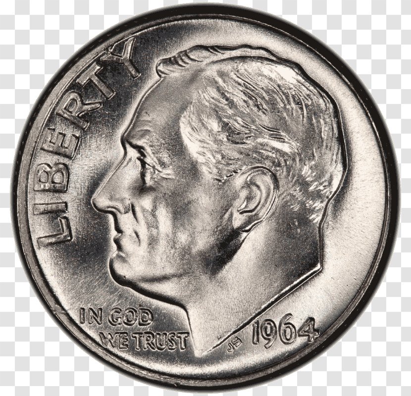 Roosevelt Dime Philadelphia Mint Mercury Quarter - Coin Transparent PNG