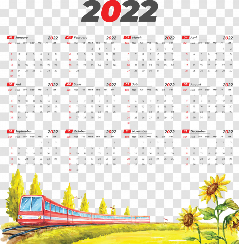 2022 Yeary Calendar 2022 Calendar Transparent PNG