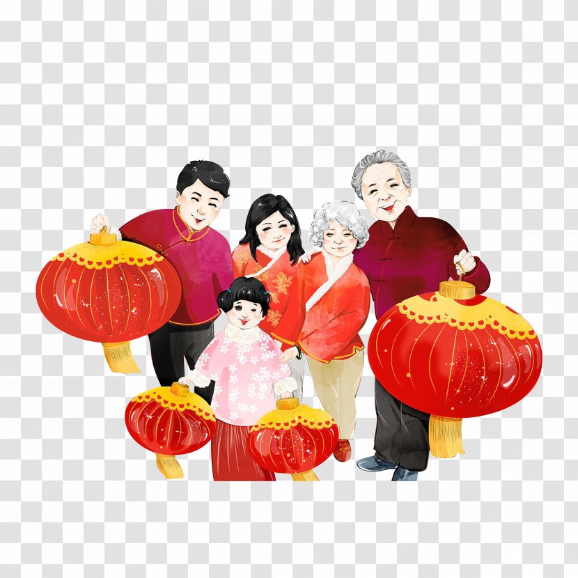 Chinese New Year Poster Years Day Reunion Dinner Oudejaarsdag Van De Maankalender - Papercutting - Family Fun Transparent PNG
